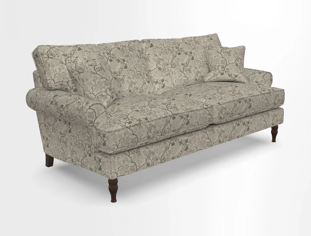 Cooksbridge 3 seater sofa in Linwood Omega Velvet Green Tea