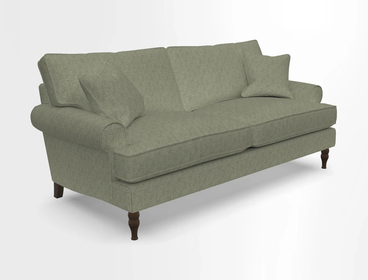 Cooksbridge 3 seater sofa in Linwood Omega Velvet Green Tea