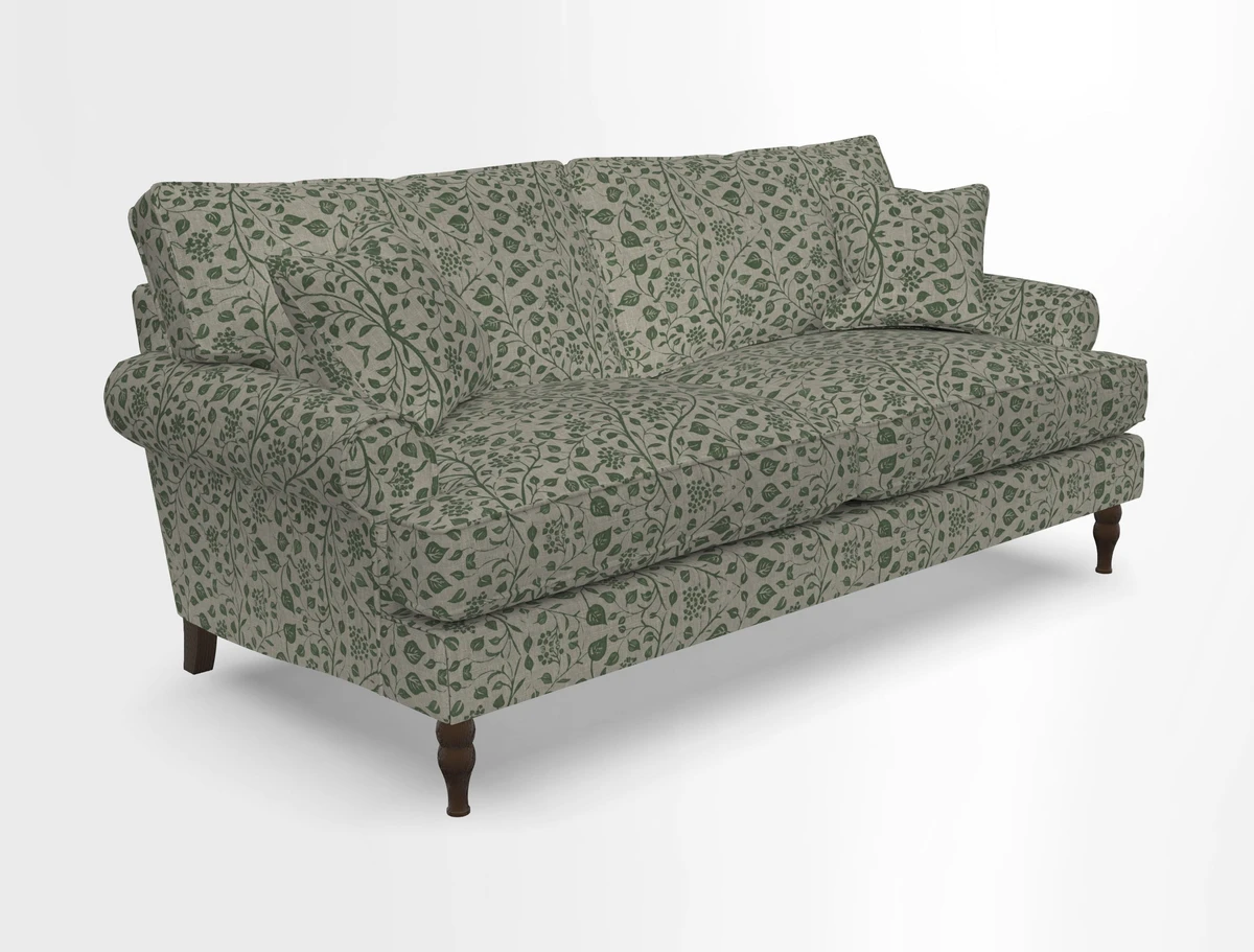 Cooksbridge 3 seater sofa in Linwood Omega Velvet Green Tea
