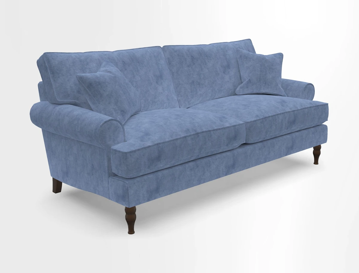 Cooksbridge 3 seater sofa in Linwood Omega Velvet Green Tea