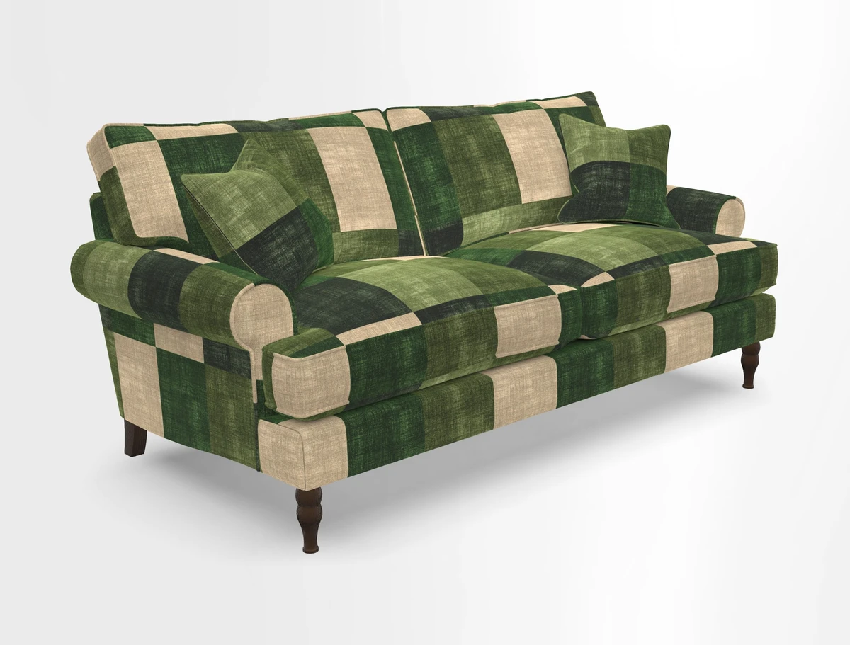 Cooksbridge 3 seater sofa in Linwood Omega Velvet Green Tea