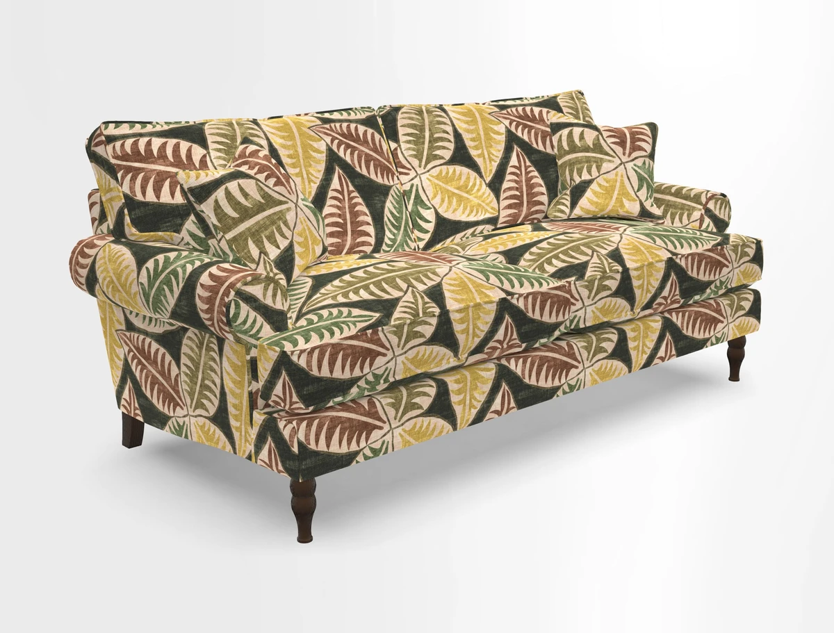 Cooksbridge 3 seater sofa in Linwood Omega Velvet Green Tea