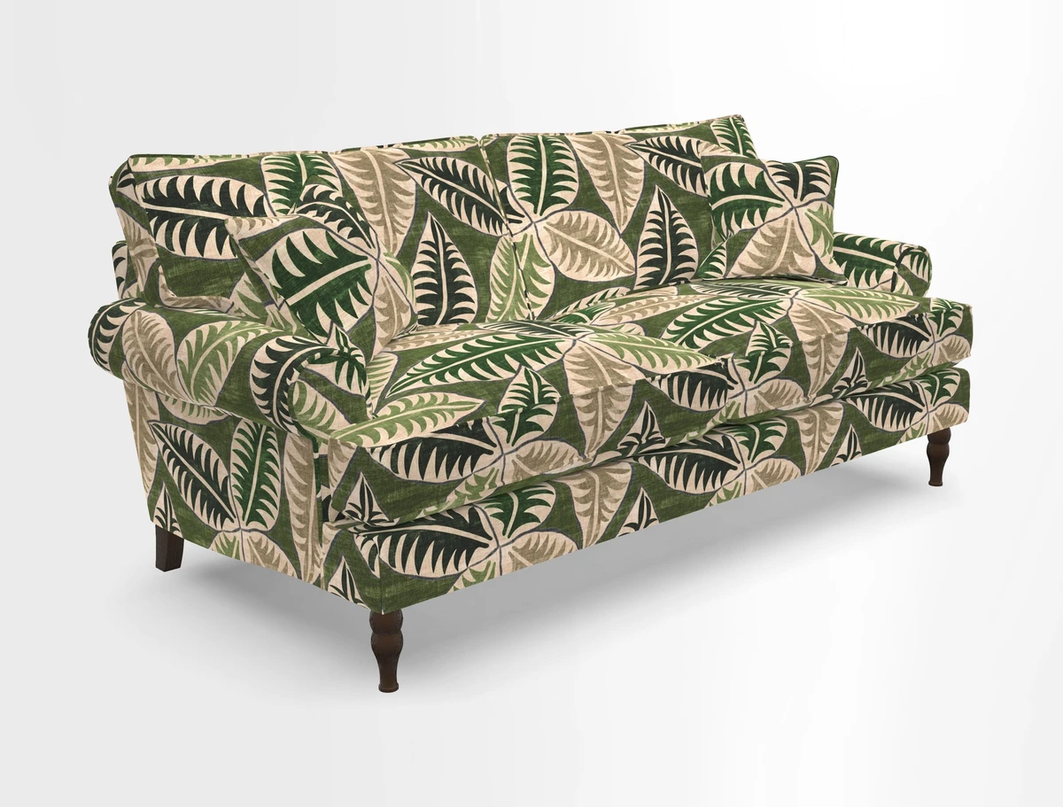 Cooksbridge 3 seater sofa in Linwood Omega Velvet Green Tea