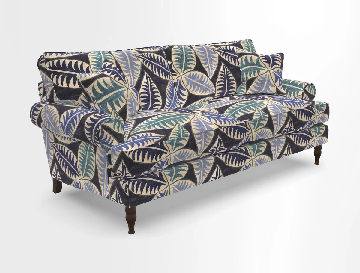 Cooksbridge 3 seater sofa in Linwood Omega Velvet Green Tea