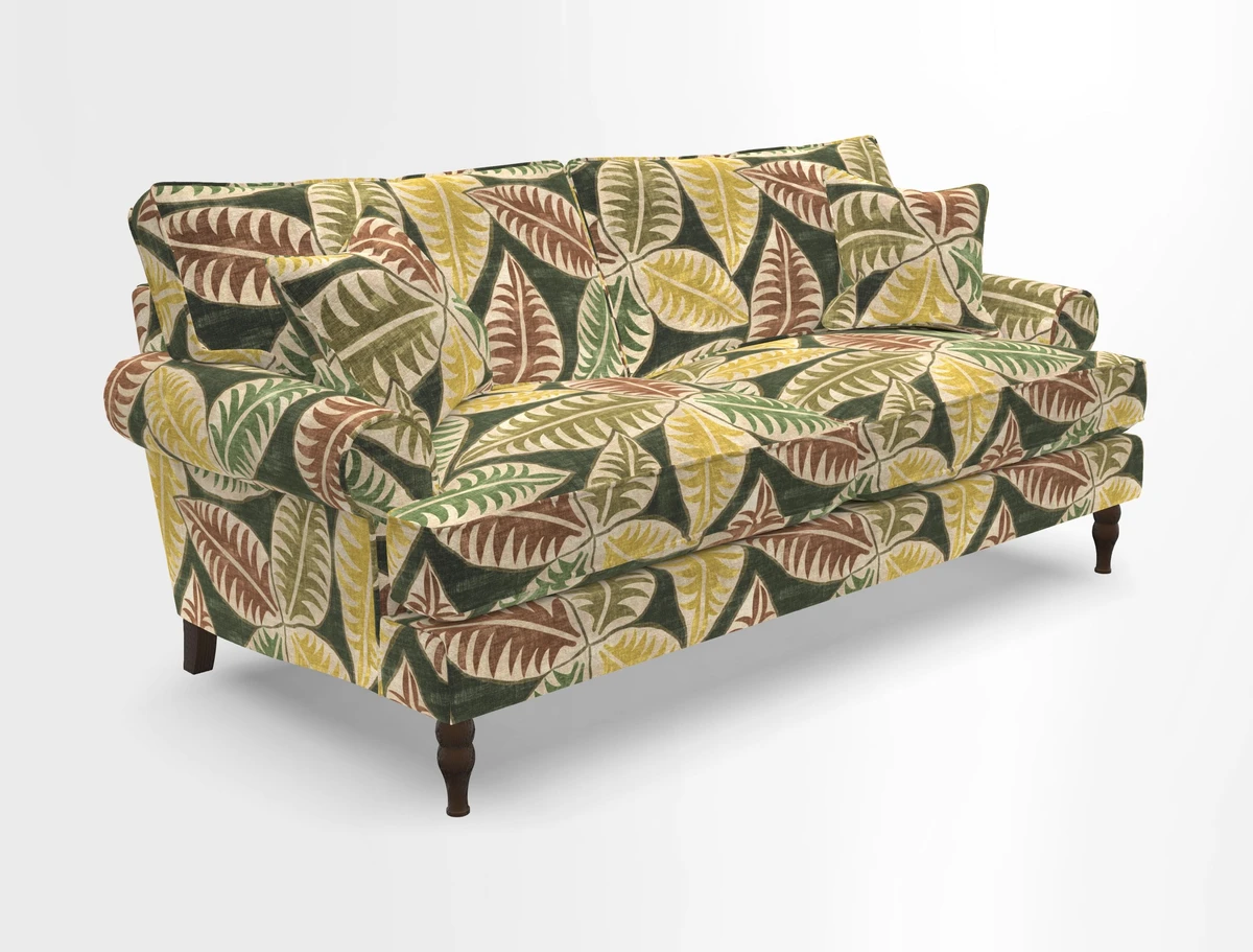 Cooksbridge 3 seater sofa in Linwood Omega Velvet Green Tea