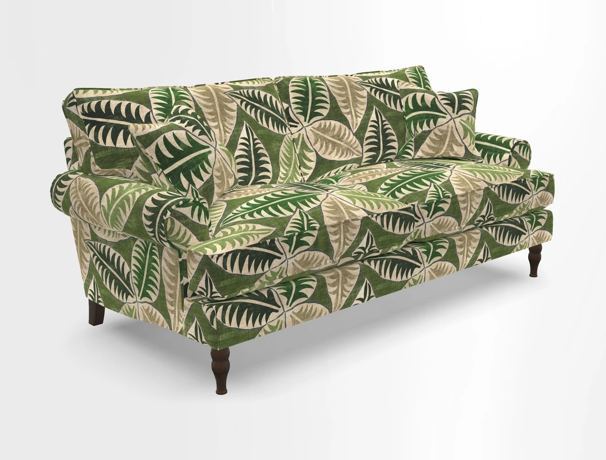 Cooksbridge 3 seater sofa in Linwood Omega Velvet Green Tea