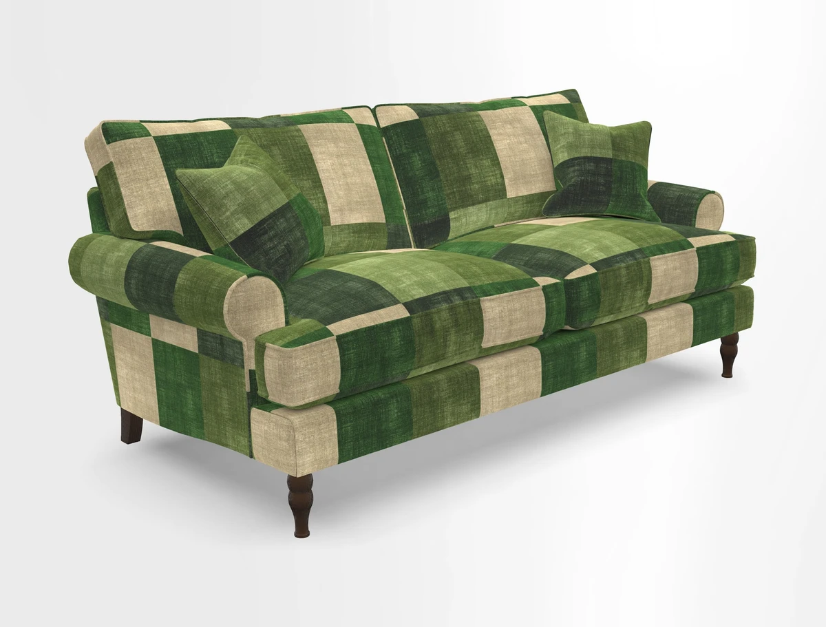 Cooksbridge 3 seater sofa in Linwood Omega Velvet Green Tea