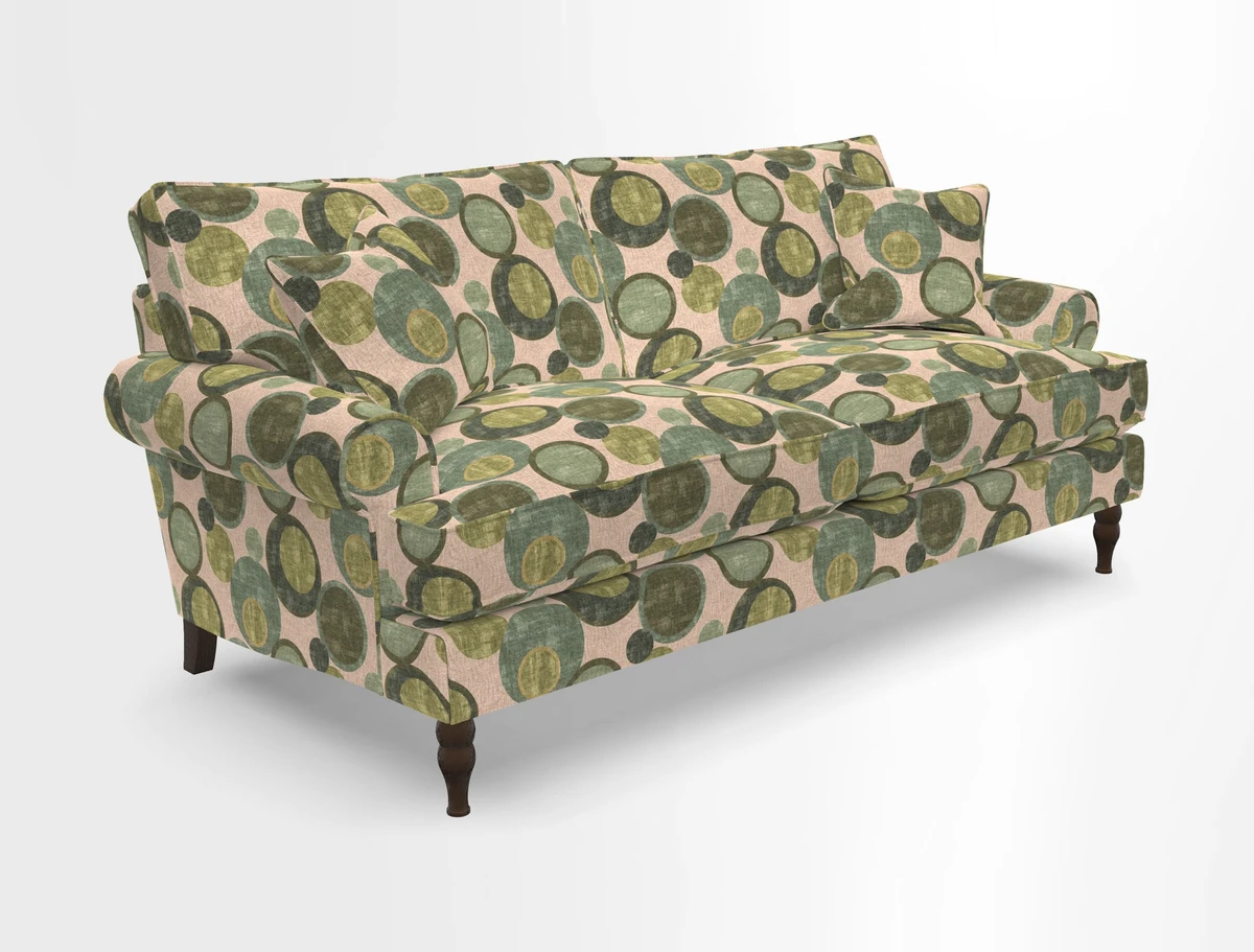 Cooksbridge 3 seater sofa in Linwood Omega Velvet Green Tea