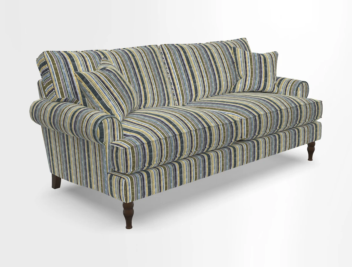 Cooksbridge 3 seater sofa in Linwood Omega Velvet Green Tea