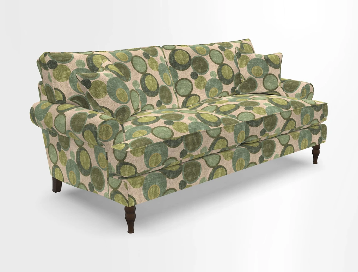 Cooksbridge 3 seater sofa in Linwood Omega Velvet Green Tea