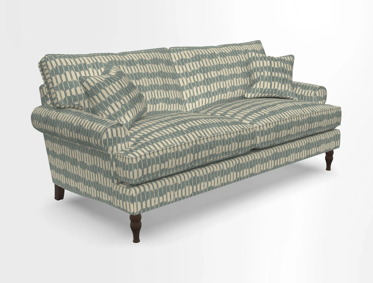 Cooksbridge 3 seater sofa in Linwood Omega Velvet Green Tea