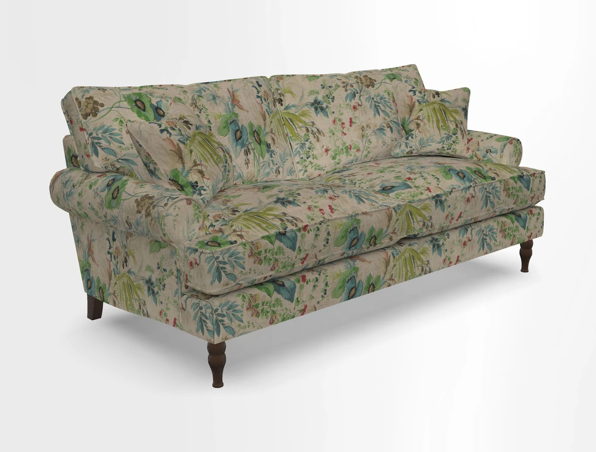 Cooksbridge 3 seater sofa in Linwood Omega Velvet Green Tea
