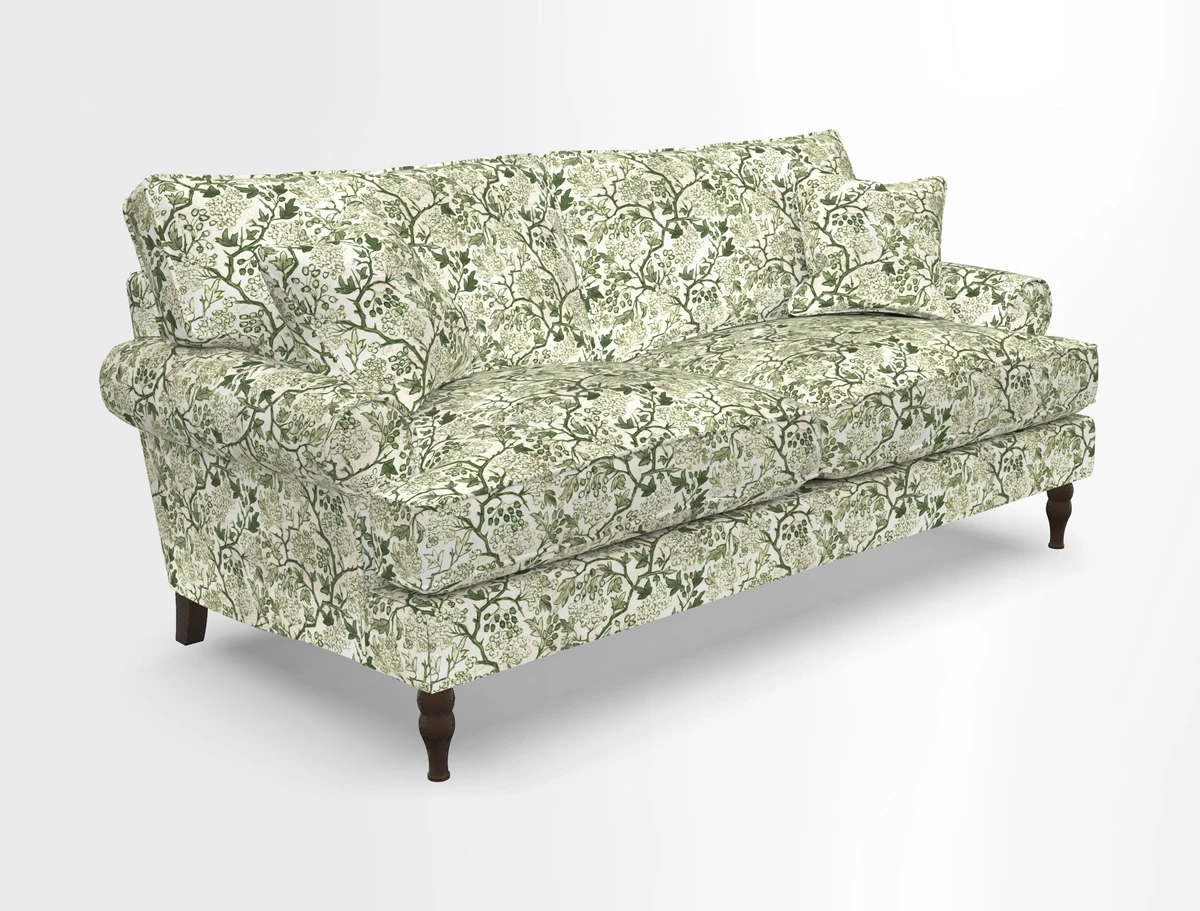 Cooksbridge 3 seater sofa in Linwood Omega Velvet Green Tea