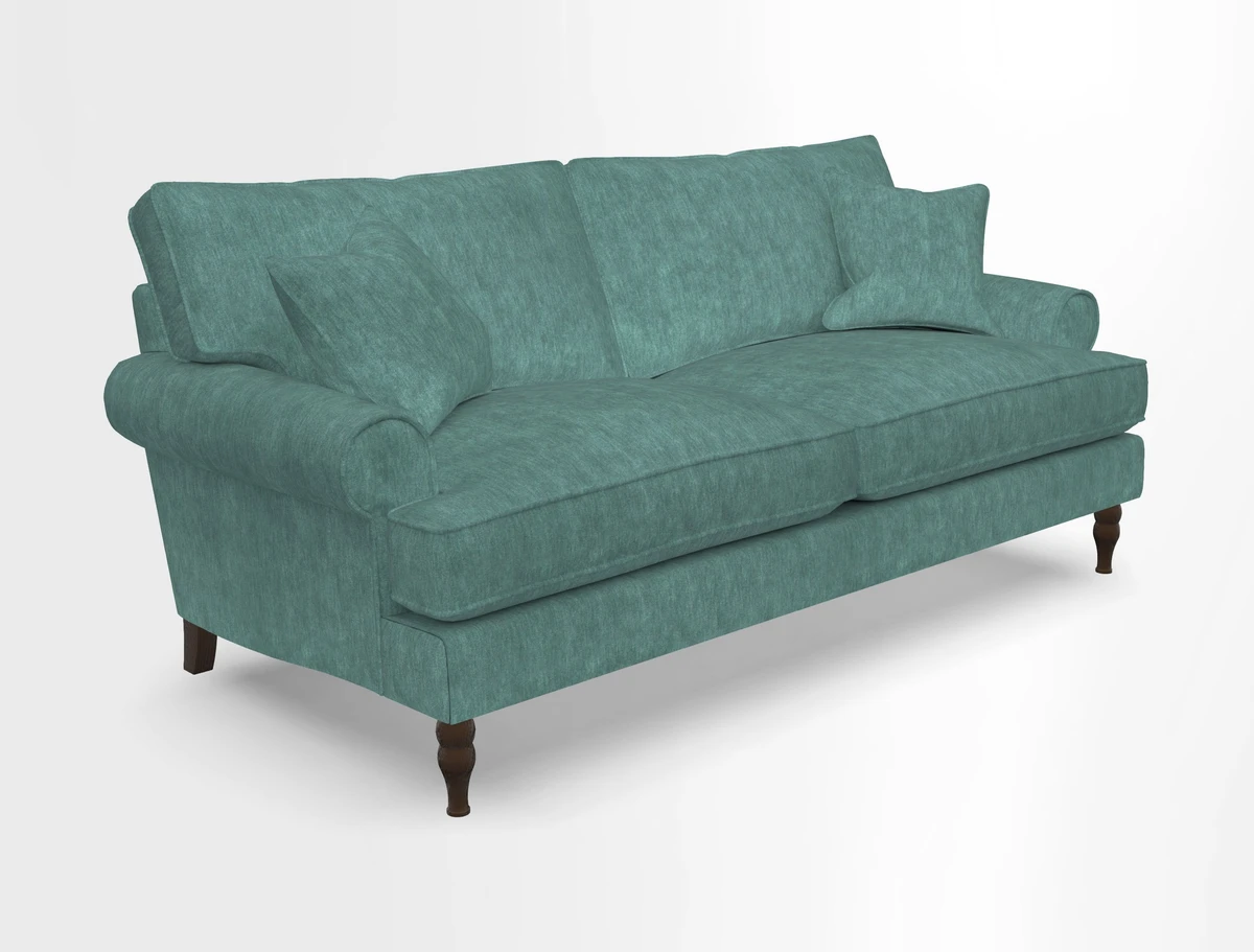 Cooksbridge 3 seater sofa in Linwood Omega Velvet Green Tea