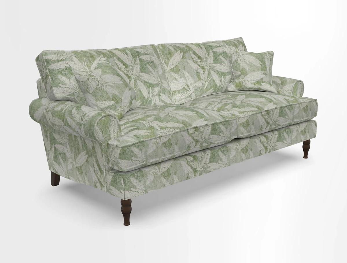 Cooksbridge 3 seater sofa in Linwood Omega Velvet Green Tea