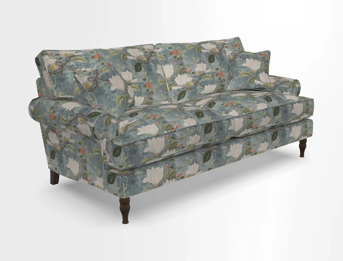 Cooksbridge 3 seater sofa in Linwood Omega Velvet Green Tea