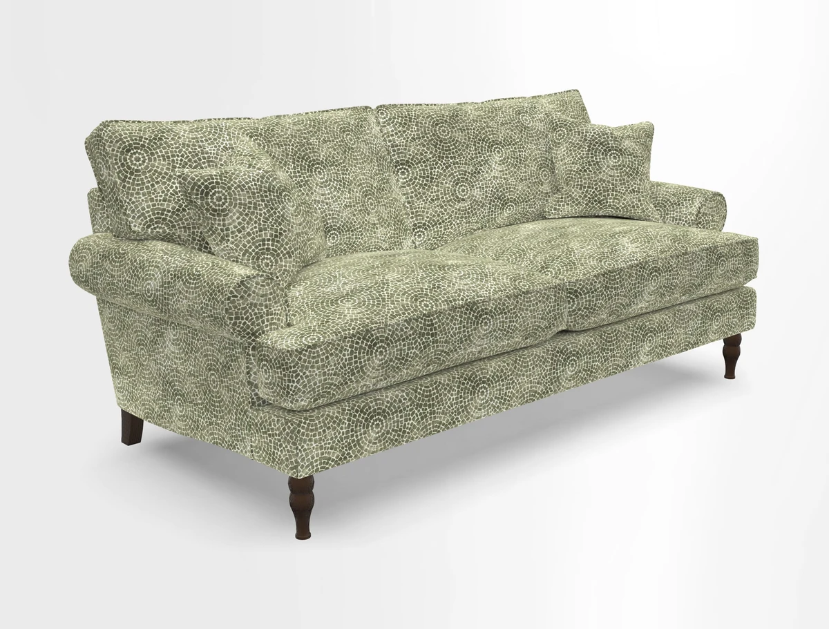 Cooksbridge 3 seater sofa in Linwood Omega Velvet Green Tea