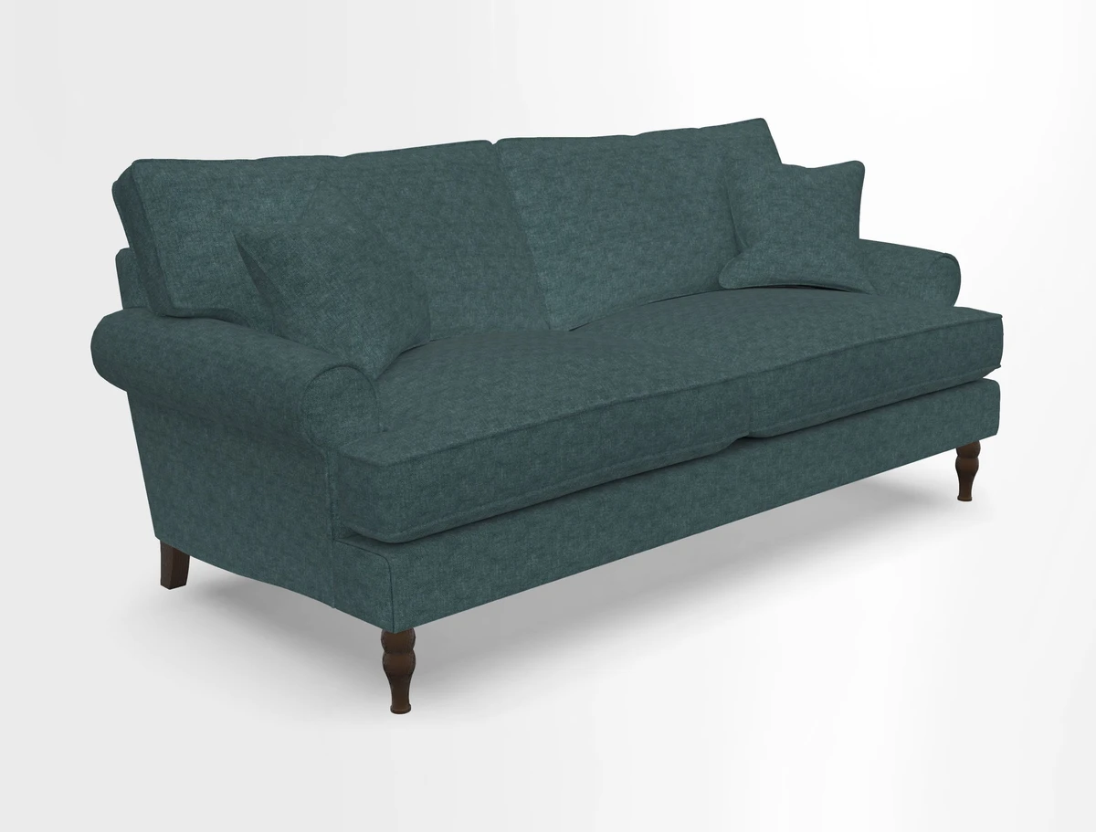 Cooksbridge 3 seater sofa in Linwood Omega Velvet Green Tea