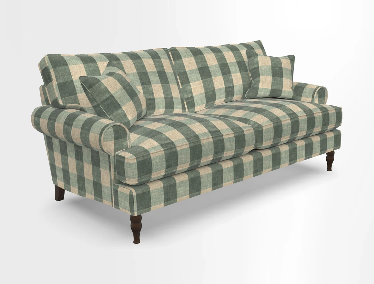 Cooksbridge 3 seater sofa in Linwood Omega Velvet Green Tea