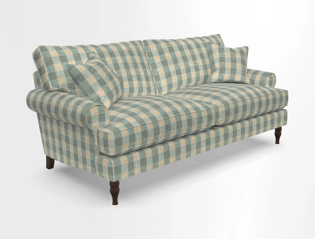 Cooksbridge 3 seater sofa in Linwood Omega Velvet Green Tea
