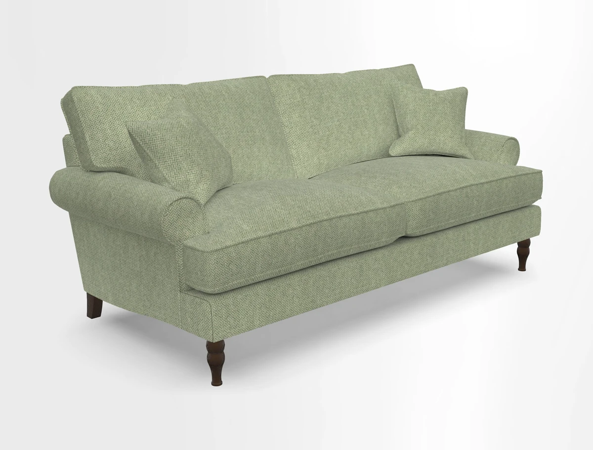 Cooksbridge 3 seater sofa in Linwood Omega Velvet Green Tea