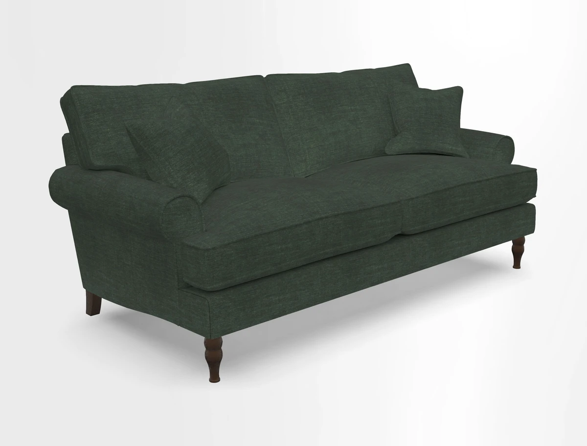 Cooksbridge 3 seater sofa in Linwood Omega Velvet Green Tea