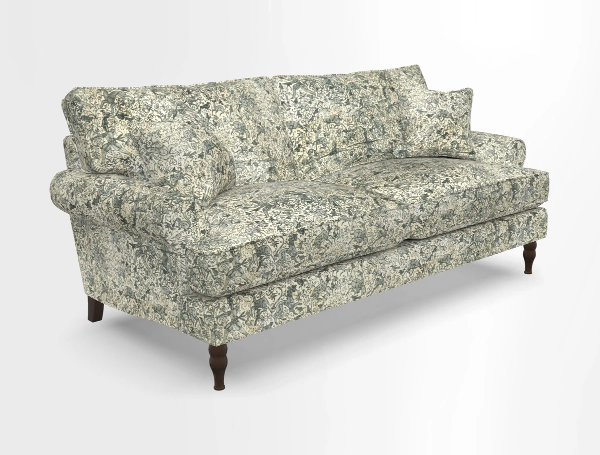 Cooksbridge 3 seater sofa in Linwood Omega Velvet Green Tea