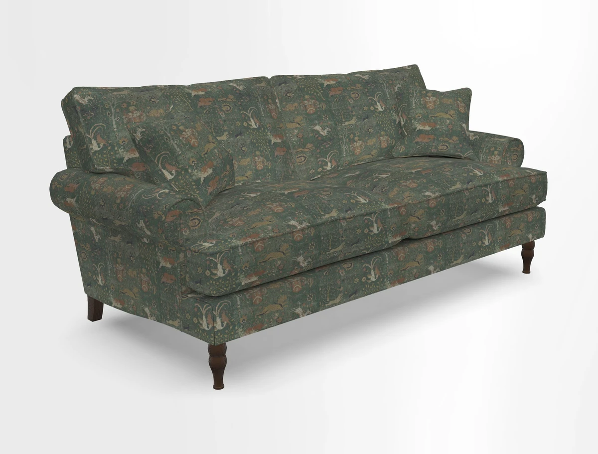 Cooksbridge 3 seater sofa in Linwood Omega Velvet Green Tea