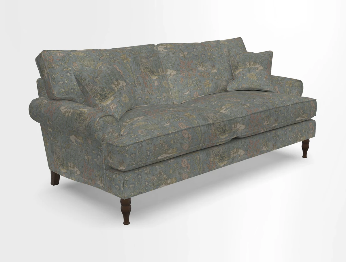 Cooksbridge 3 seater sofa in Linwood Omega Velvet Green Tea