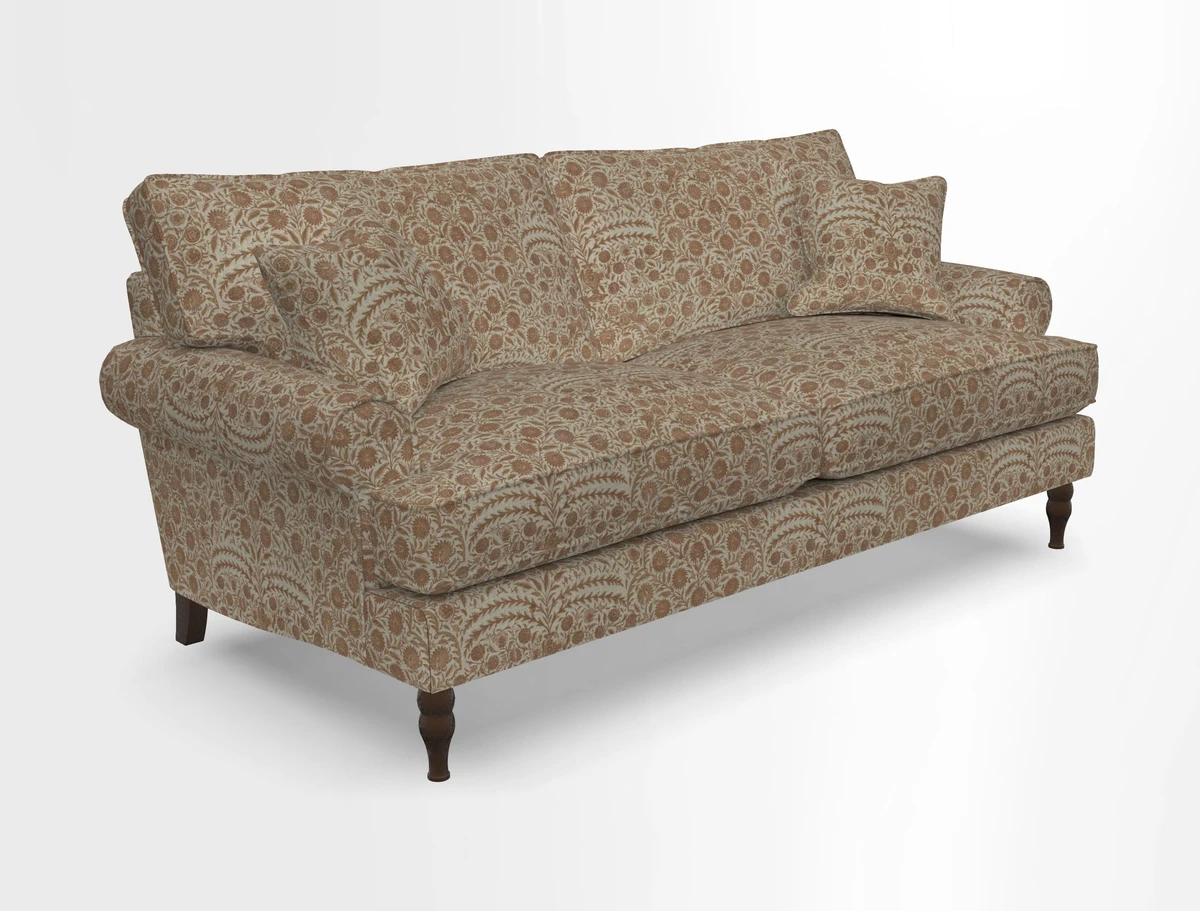 Cooksbridge 3 seater sofa in Linwood Omega Velvet Green Tea