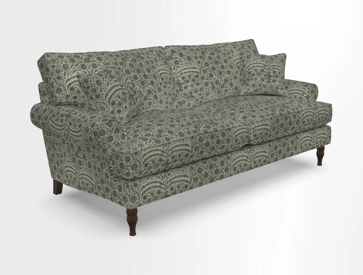 Cooksbridge 3 seater sofa in Linwood Omega Velvet Green Tea