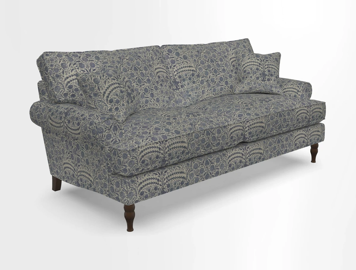 Cooksbridge 3 seater sofa in Linwood Omega Velvet Green Tea