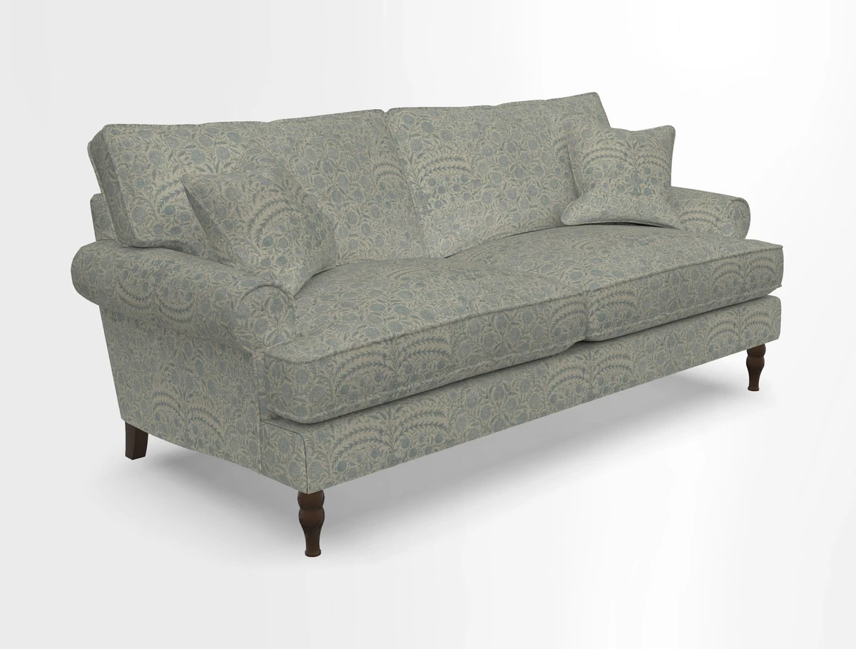 Cooksbridge 3 seater sofa in Linwood Omega Velvet Green Tea