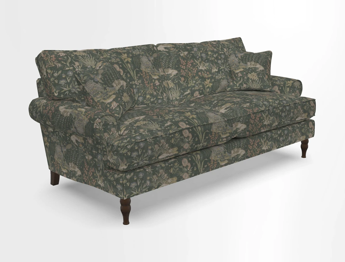 Cooksbridge 3 seater sofa in Linwood Omega Velvet Green Tea
