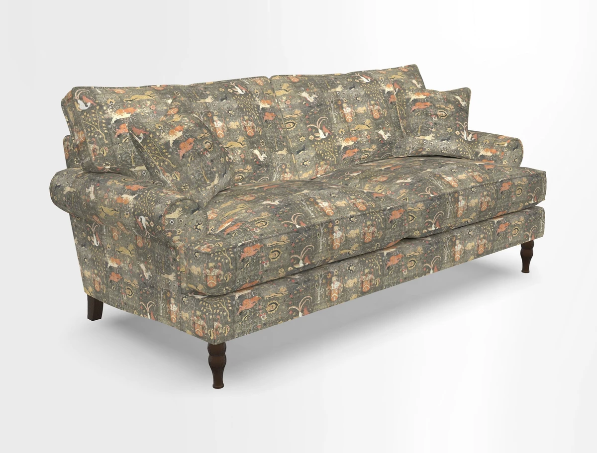 Cooksbridge 3 seater sofa in Linwood Omega Velvet Green Tea