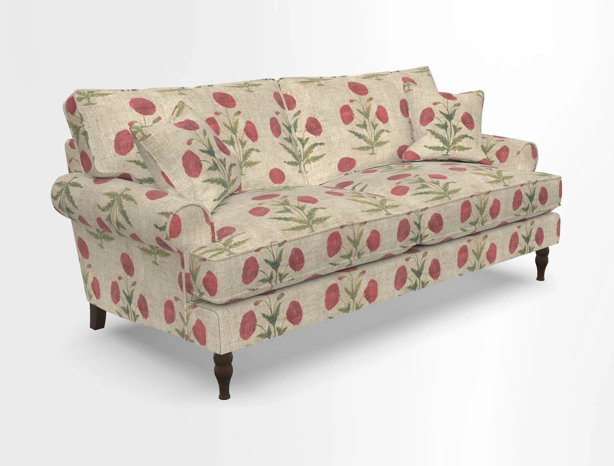 Cooksbridge 3 seater sofa in Linwood Omega Velvet Green Tea