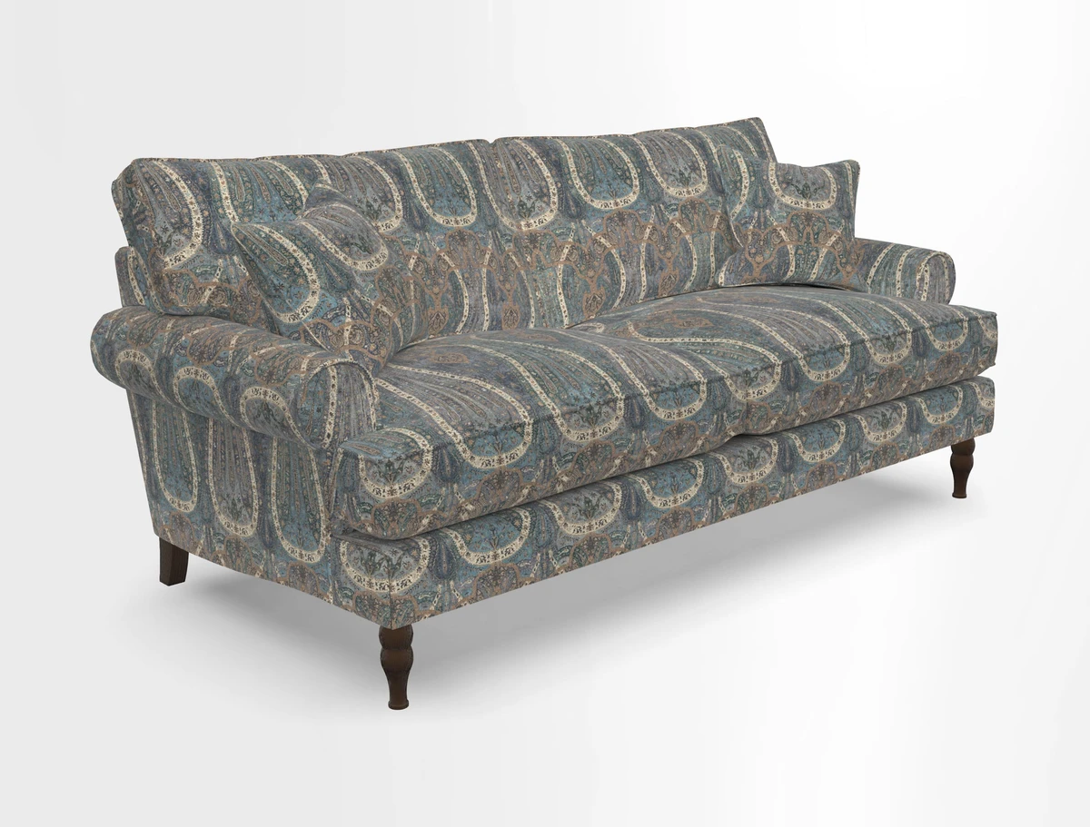 Cooksbridge 3 seater sofa in Linwood Omega Velvet Green Tea