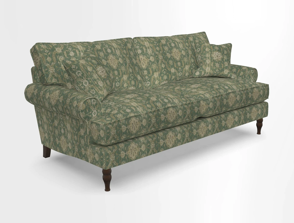 Cooksbridge 3 seater sofa in Linwood Omega Velvet Green Tea