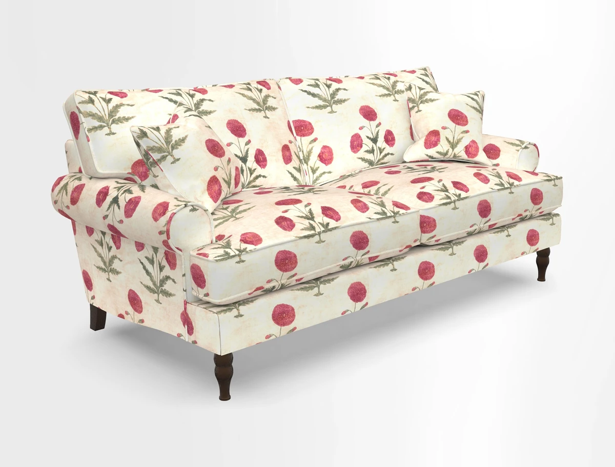 Cooksbridge 3 seater sofa in Linwood Omega Velvet Green Tea