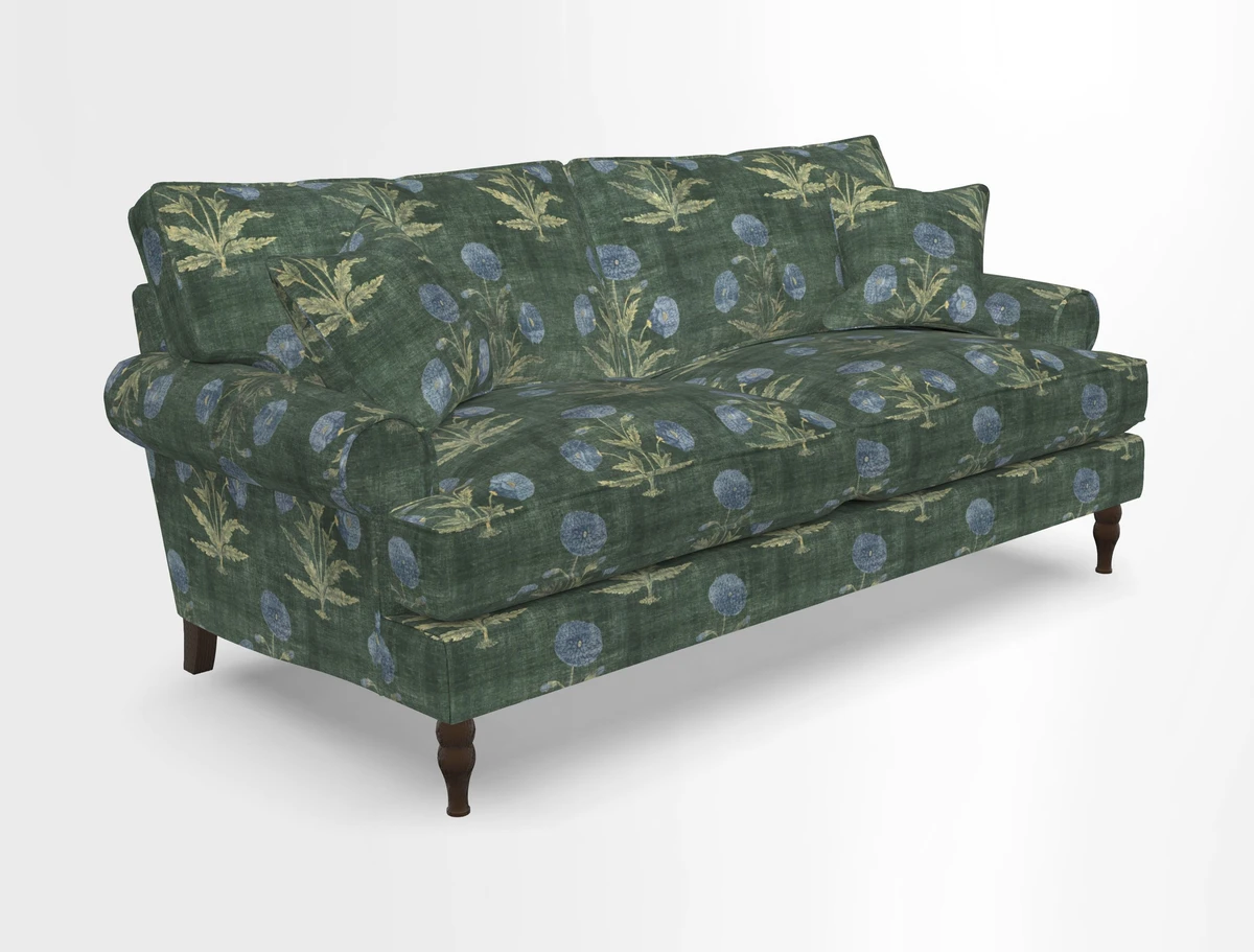 Cooksbridge 3 seater sofa in Linwood Omega Velvet Green Tea