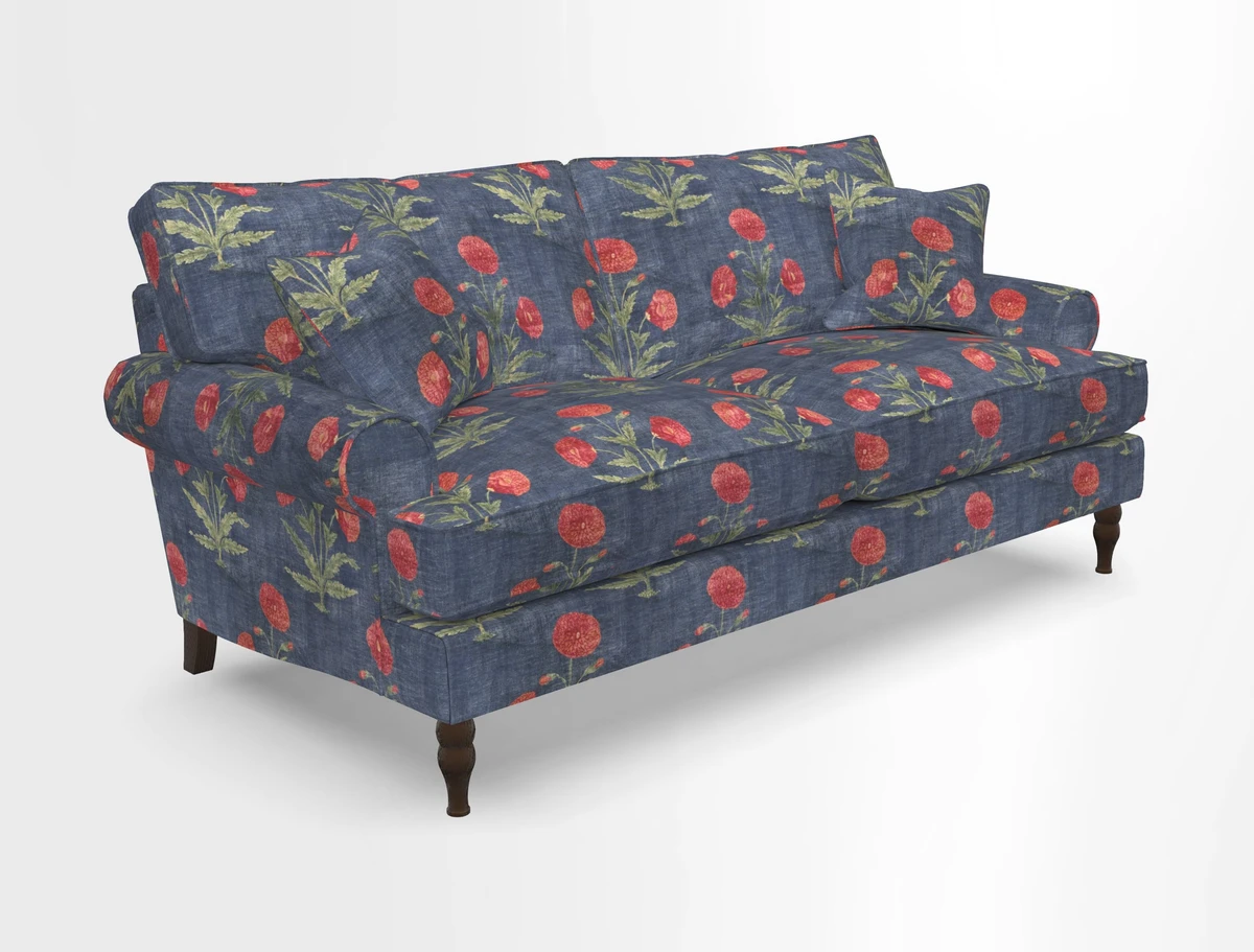 Cooksbridge 3 seater sofa in Linwood Omega Velvet Green Tea