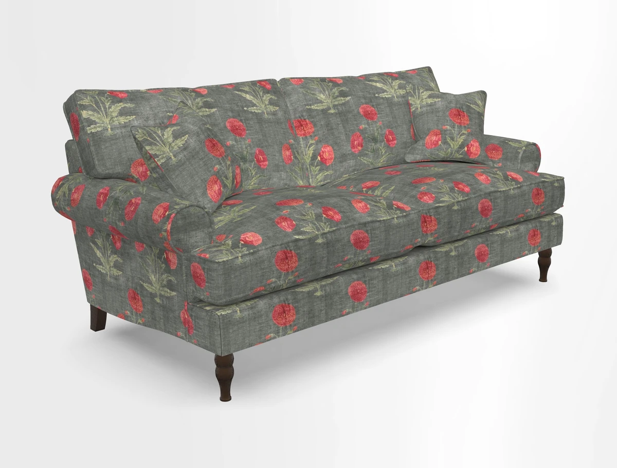 Cooksbridge 3 seater sofa in Linwood Omega Velvet Green Tea