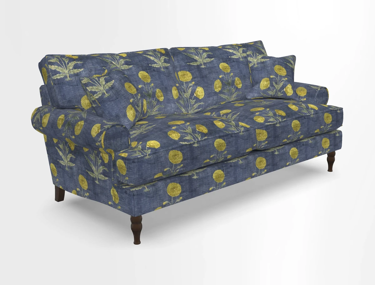Cooksbridge 3 seater sofa in Linwood Omega Velvet Green Tea