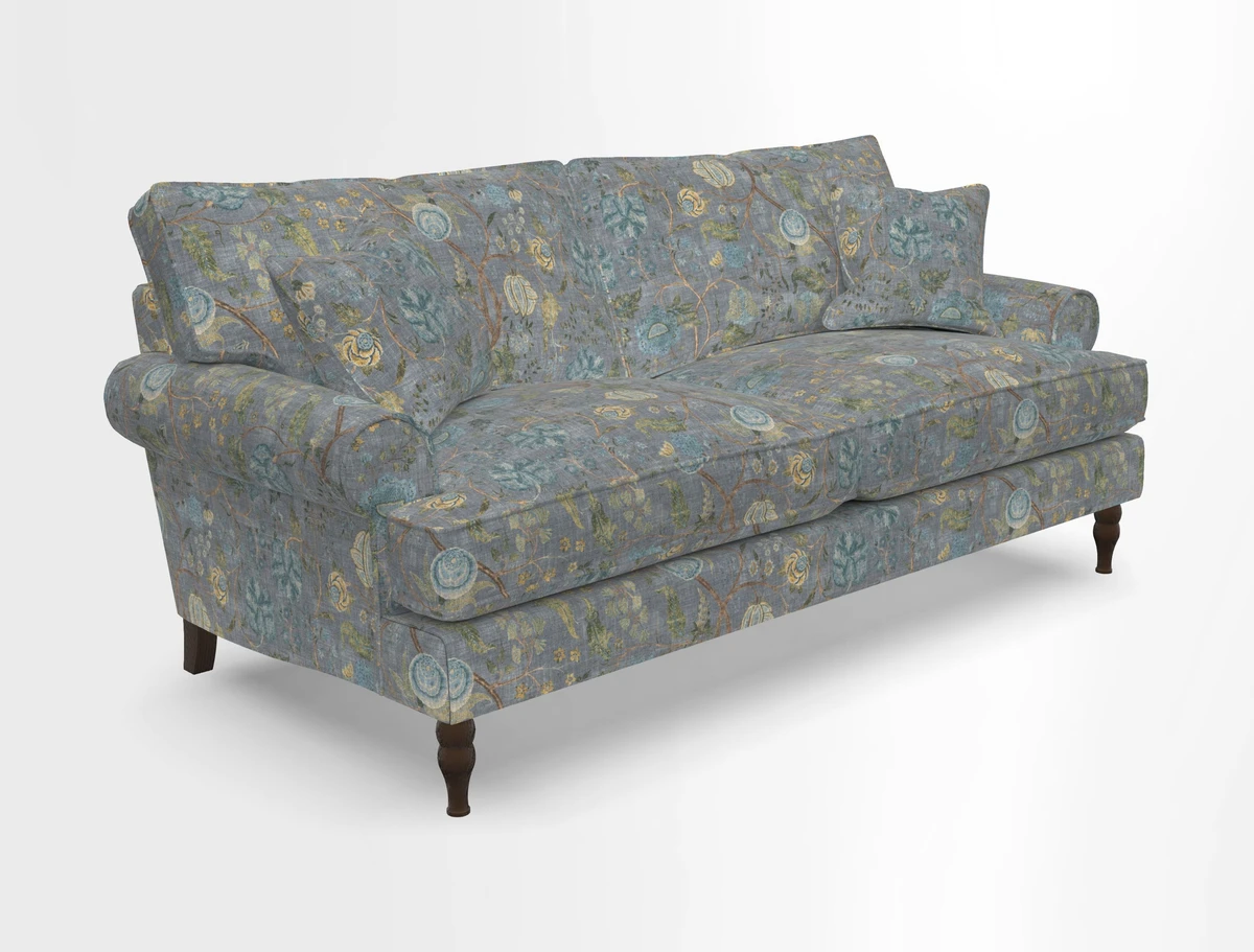 Cooksbridge 3 seater sofa in Linwood Omega Velvet Green Tea