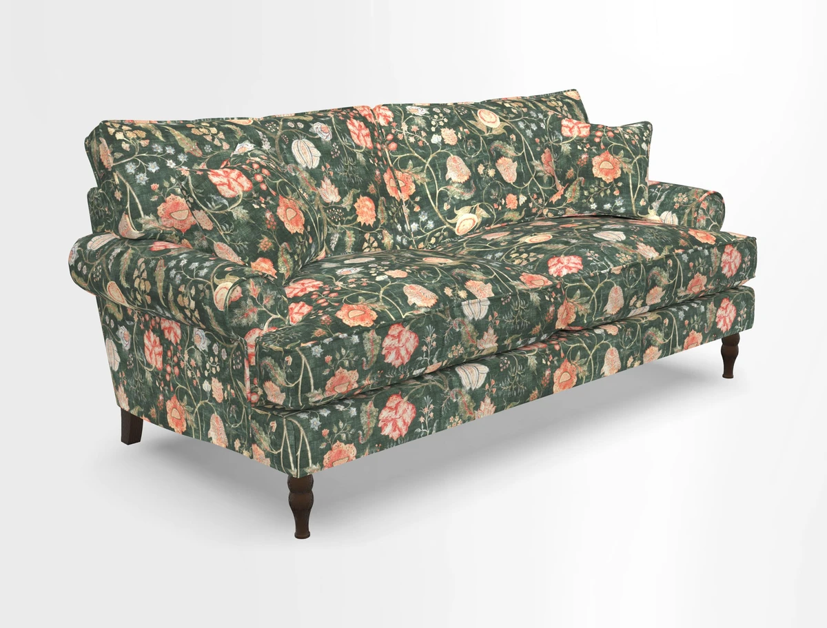 Cooksbridge 3 seater sofa in Linwood Omega Velvet Green Tea