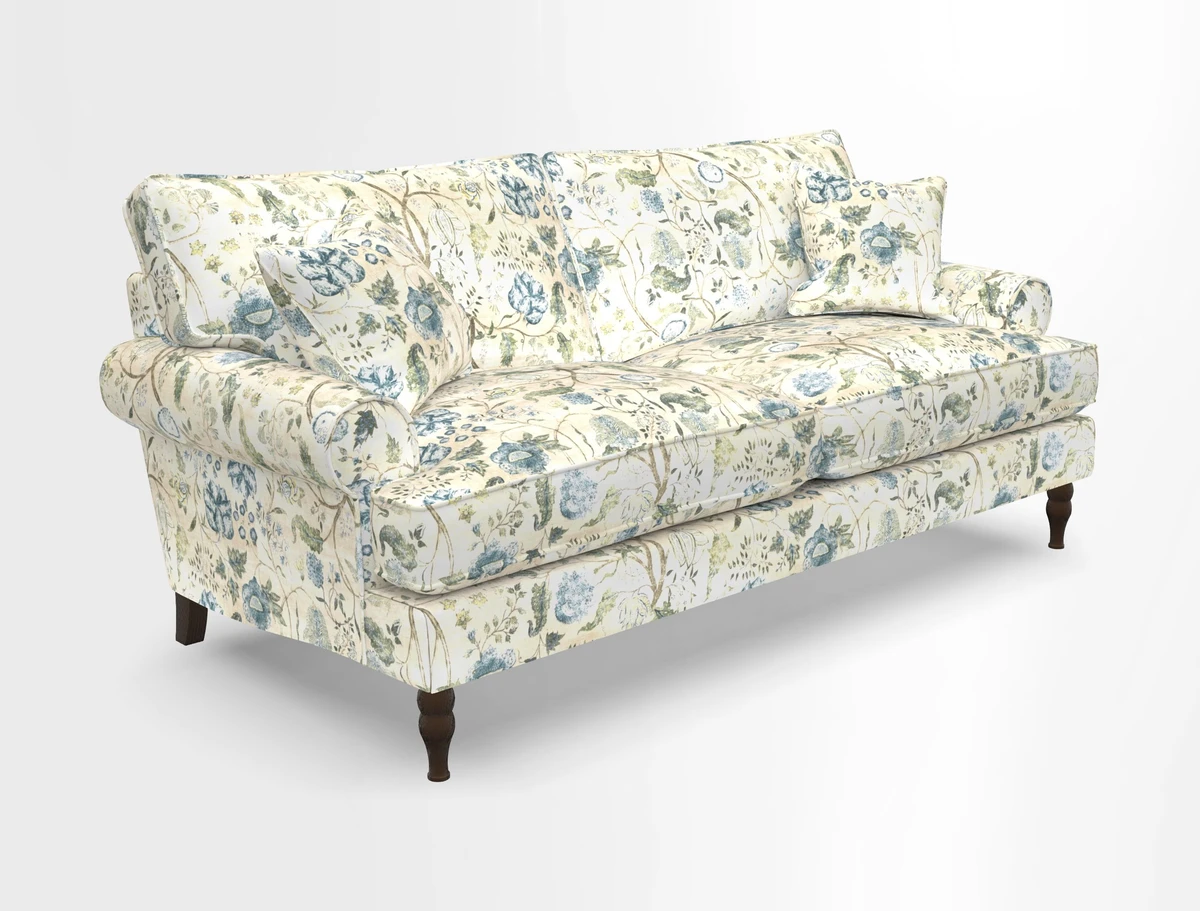 Cooksbridge 3 seater sofa in Linwood Omega Velvet Green Tea