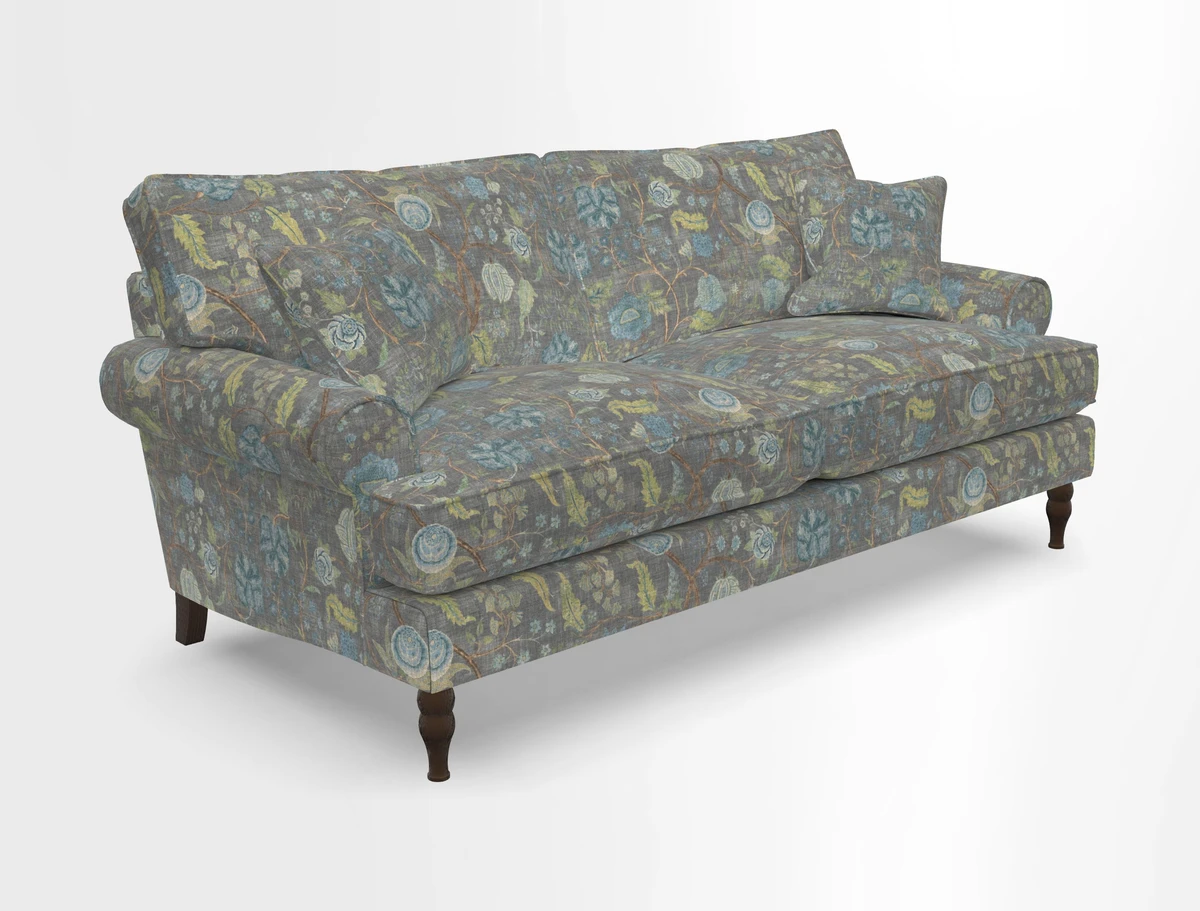 Cooksbridge 3 seater sofa in Linwood Omega Velvet Green Tea