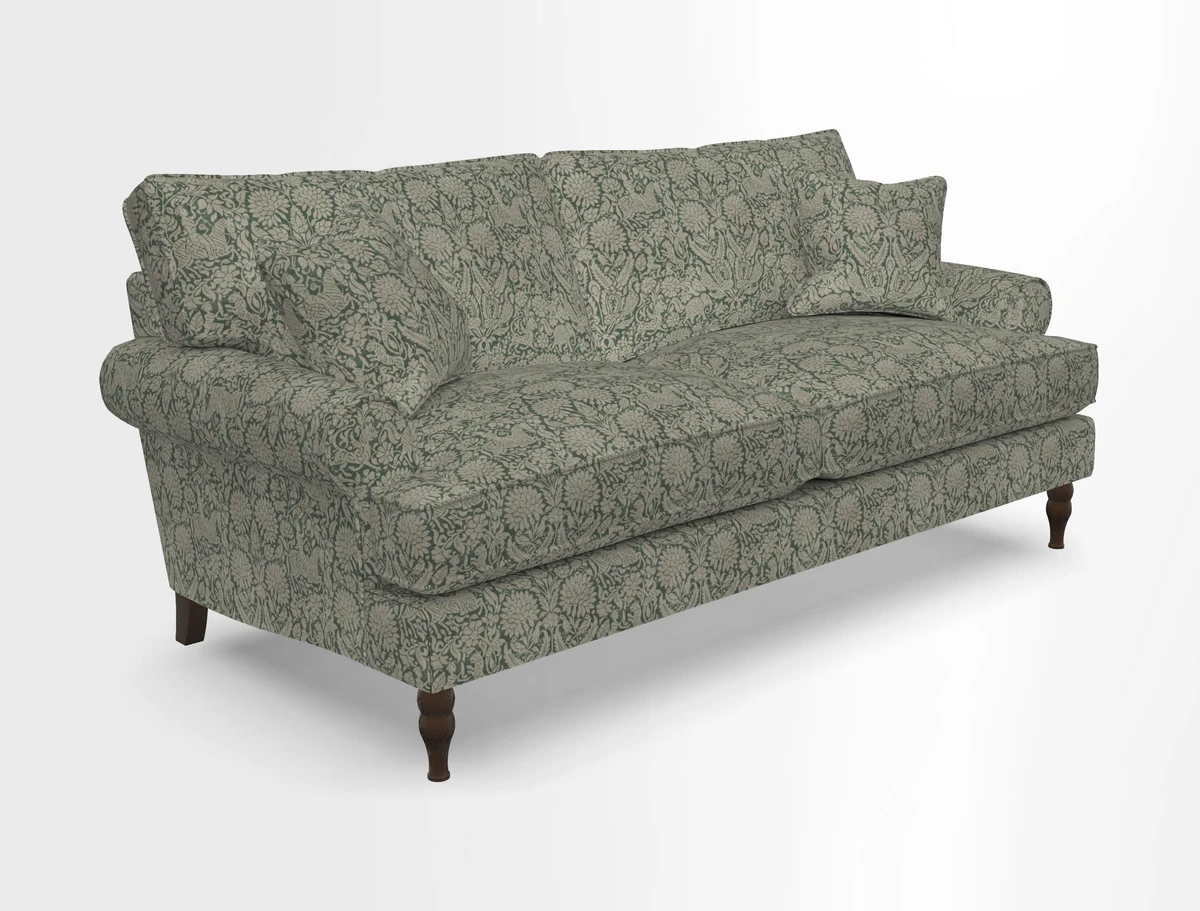 Cooksbridge 3 seater sofa in Linwood Omega Velvet Green Tea