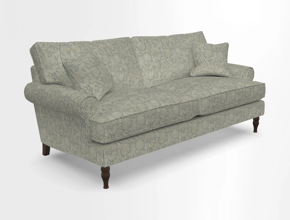 Cooksbridge 3 seater sofa in Linwood Omega Velvet Green Tea
