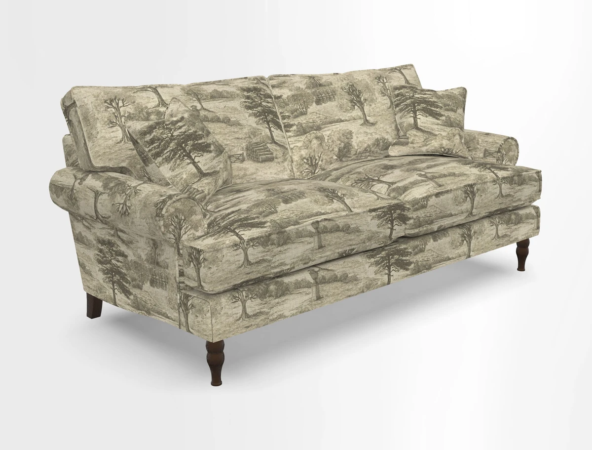 Cooksbridge 3 seater sofa in Linwood Omega Velvet Green Tea